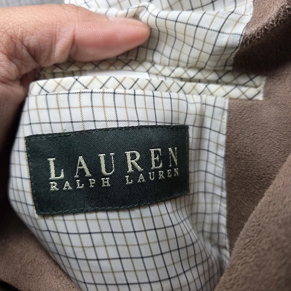 Lauren Ralph Lauren Sport Jacket Brown Collared Buttons Lined Back‎ Size 48R